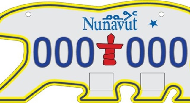Current standard-issue license plate from Nunavut
