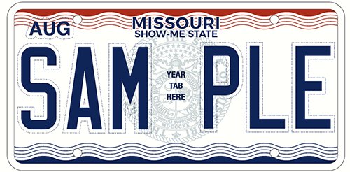 Current standard-issue license plate from Missouri