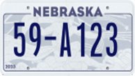 Current standard-issue license plate from Nebraska
