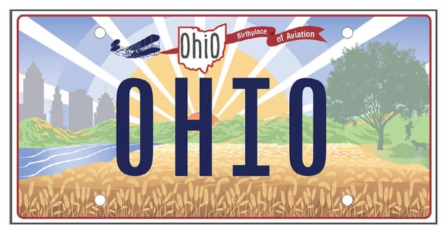 Current standard-issue license plate from Ohio