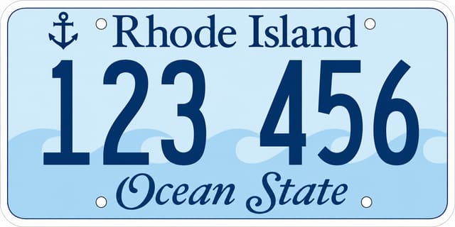 Current standard-issue license plate from Rhode Island