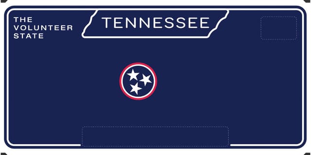 Current standard-issue license plate from Tennessee
